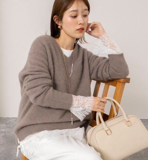 NOLLEY'S「【新色追加】《手洗い可能》ヘアリーVネックプルオーバー」|ニット・セーター|
