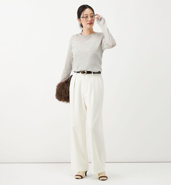 NOLLEY'S「《吸湿発熱/4サイズ展開》ウォッシャブル裏起毛タックワイドパンツ」|その他|