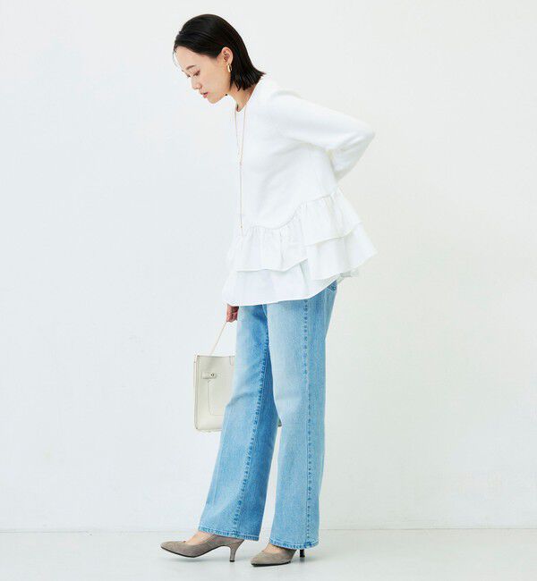 NOLLEY'S「《セットアップ対応/UVカット/2WAYストレッチ》ウォッシャブダルンボール裾フリルプルオーバー」|Tシャツ・カットソー|
