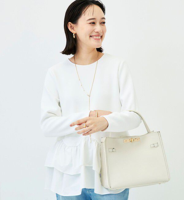 NOLLEY'S「《セットアップ対応/UVカット/2WAYストレッチ》ウォッシャブダルンボール裾フリルプルオーバー」|Tシャツ・カットソー|