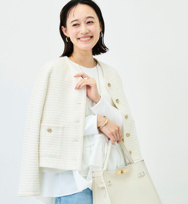 NOLLEY'S「《セットアップ対応/UVカット/2WAYストレッチ》ウォッシャブダルンボール裾フリルプルオーバー」|Tシャツ・カットソー|