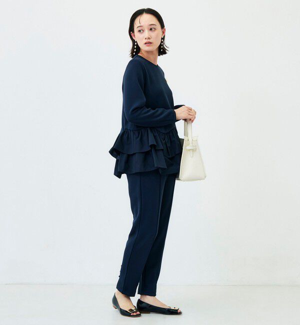 NOLLEY'S「《セットアップ対応/UVカット/2WAYストレッチ》ウォッシャブダルンボール裾フリルプルオーバー」|Tシャツ・カットソー|