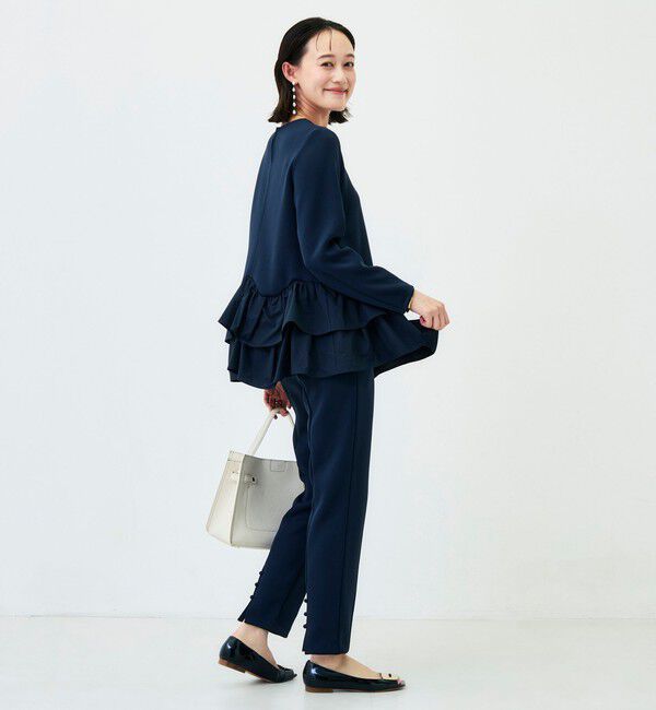 NOLLEY'S「《セットアップ対応/UVカット/2WAYストレッチ》ウォッシャブダルンボール裾フリルプルオーバー」|Tシャツ・カットソー|
