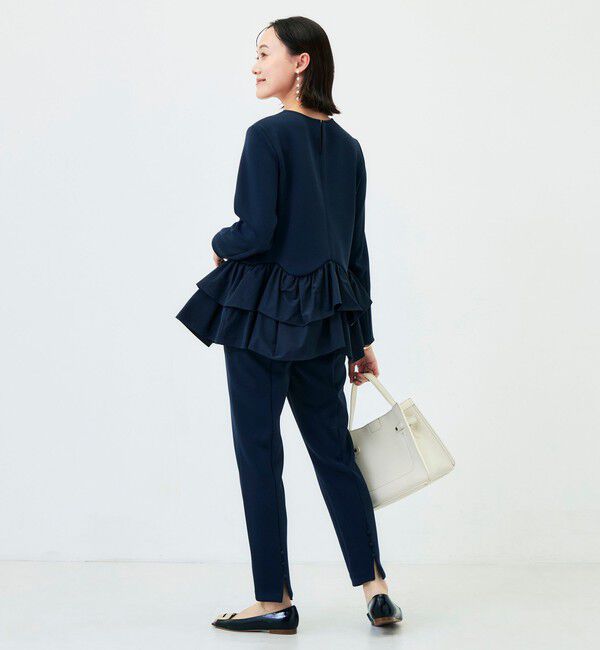 NOLLEY'S「《セットアップ対応/UVカット/2WAYストレッチ》ウォッシャブダルンボール裾フリルプルオーバー」|Tシャツ・カットソー|