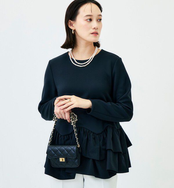 NOLLEY'S「《セットアップ対応/UVカット/2WAYストレッチ》ウォッシャブダルンボール裾フリルプルオーバー」|Tシャツ・カットソー|