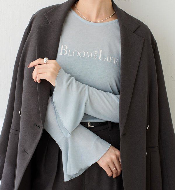  「袖フレアスリーブカットソー」|Tシャツ・カットソー|サックスブルー