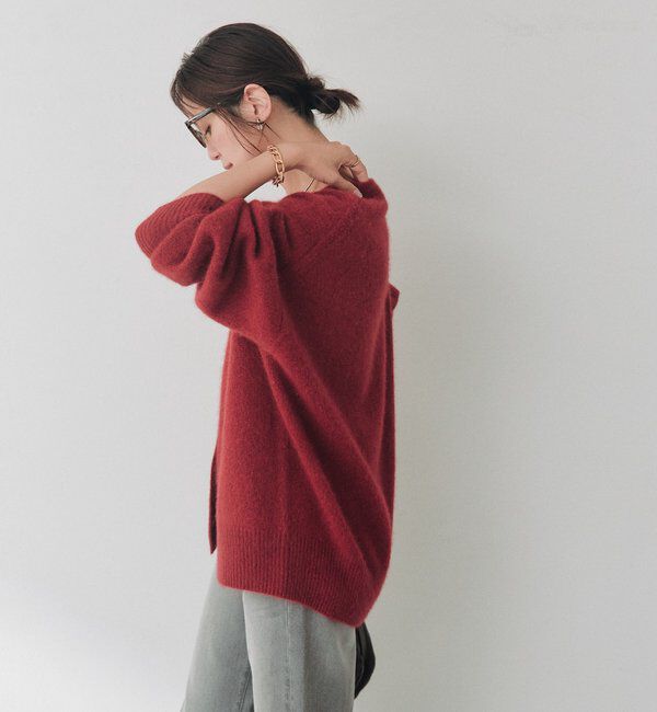 「ヘアリーラメVネックカーディガン」|カーディガン|