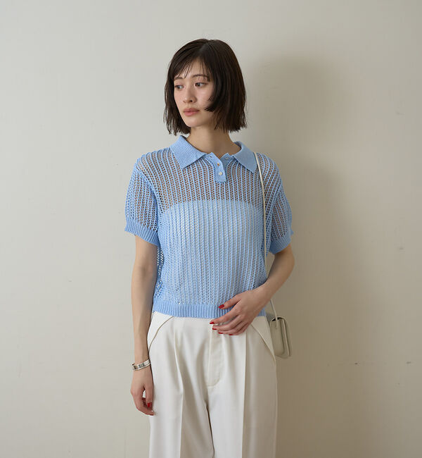 Rouge vif「【一部店舗限定】メッシュニットポロシャツ」|ニット・セーター|