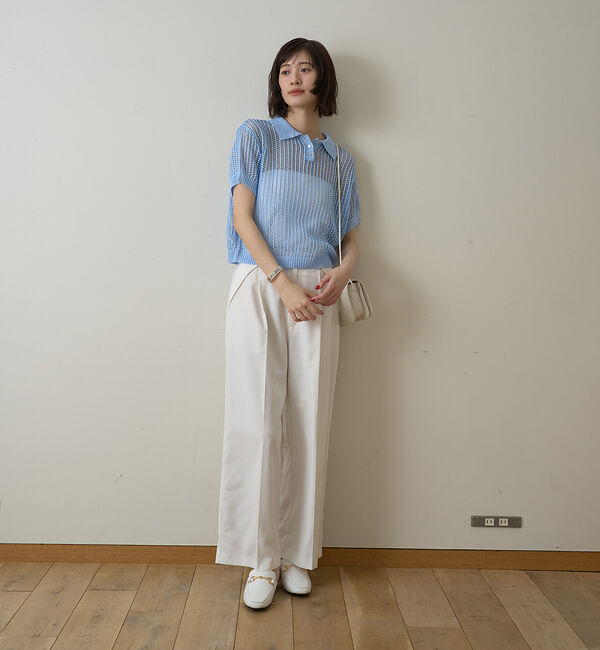 Rouge vif「【一部店舗限定】メッシュニットポロシャツ」|ニット・セーター|