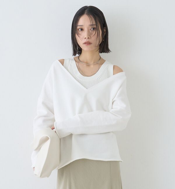 Rouge vif「裏毛Vネックスウェットプルオーバー」|スウェット・ジャージ|