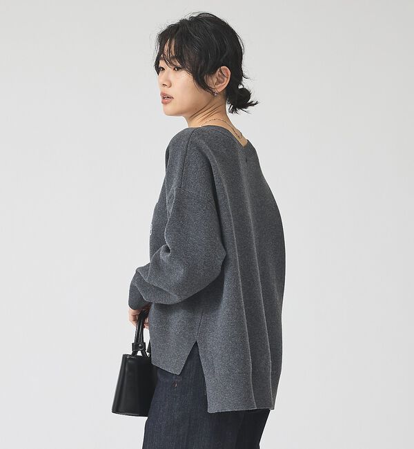 Rouge vif「ロゴVネックニットプルオーバー」|ニット・セーター|