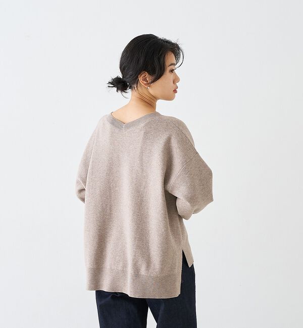 Rouge vif「ロゴVネックニットプルオーバー」|ニット・セーター|