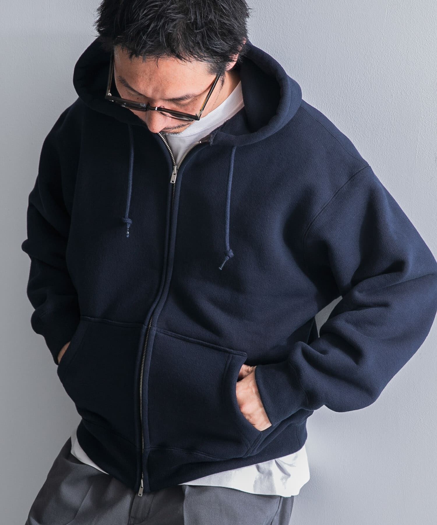 URBAN RESEARCH「Logic One　SWEAT ZIP PARKA」|パーカー|ネイビー