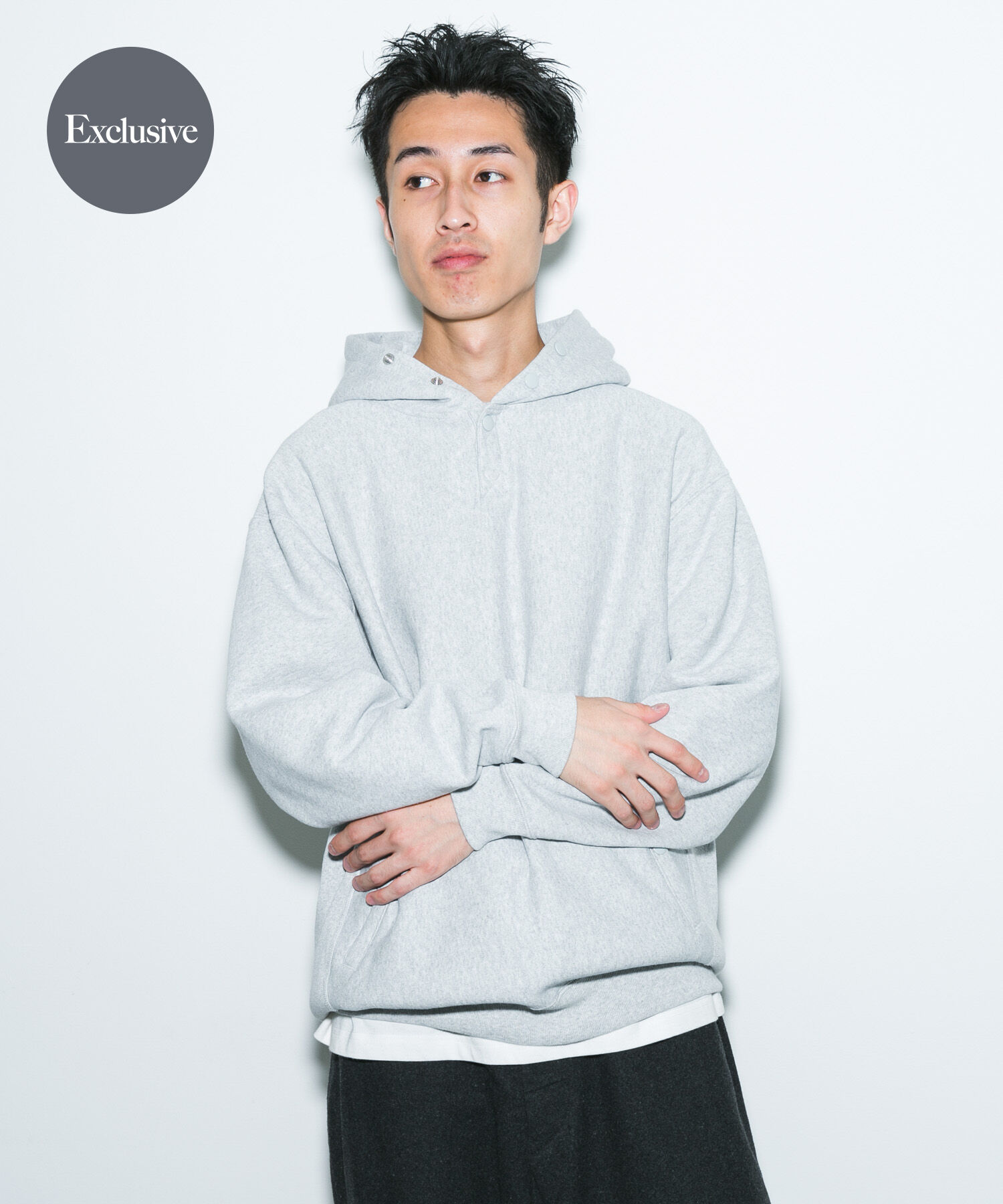 URBAN RESEARCH DOORS「『別注』Champion&times;DOORS　HALF SNAP PARKA」|パーカー|グレー