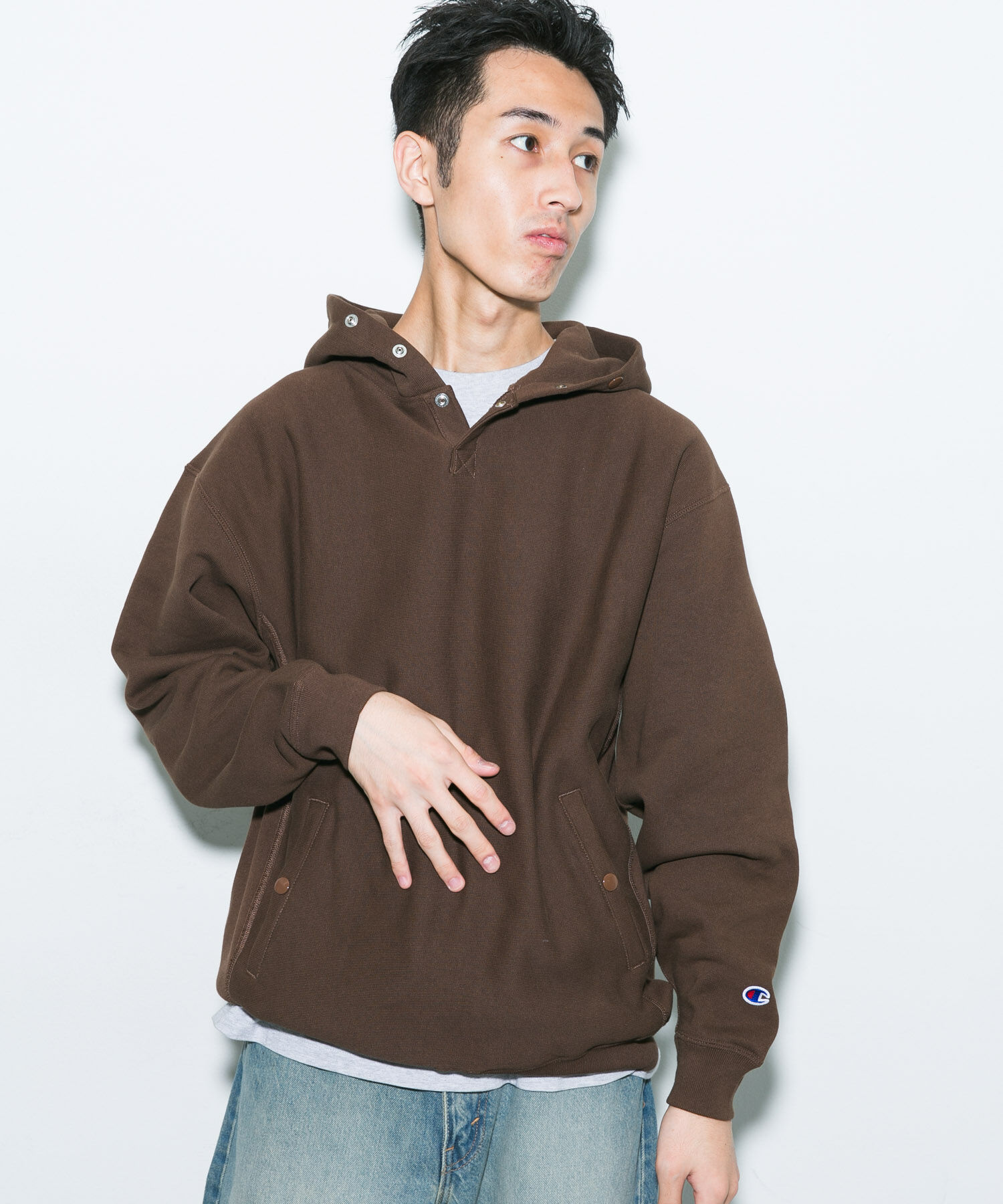 URBAN RESEARCH DOORS「『別注』Champion&times;DOORS　HALF SNAP PARKA」|パーカー|