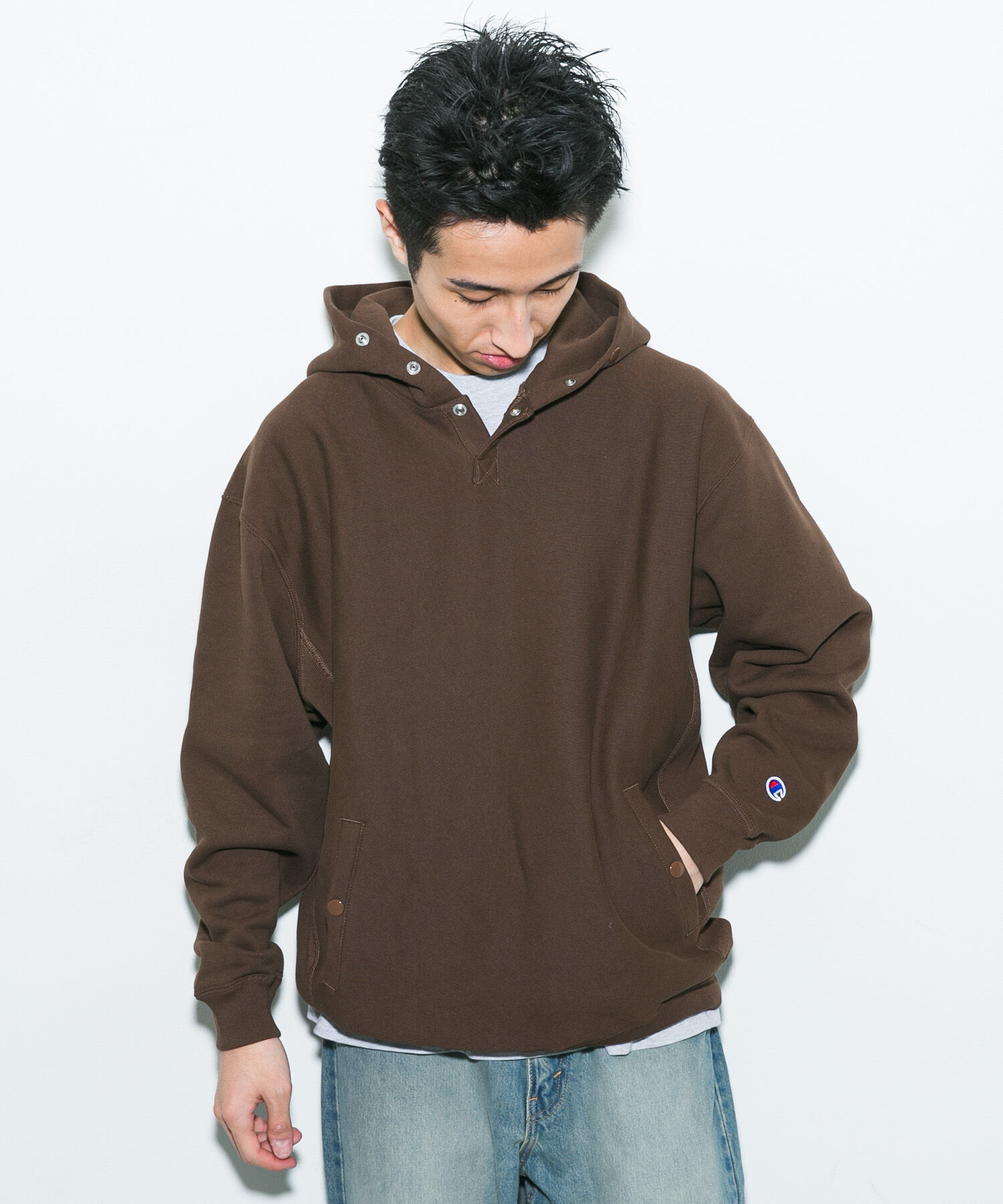 URBAN RESEARCH DOORS「『別注』Champion&times;DOORS　HALF SNAP PARKA」|パーカー|