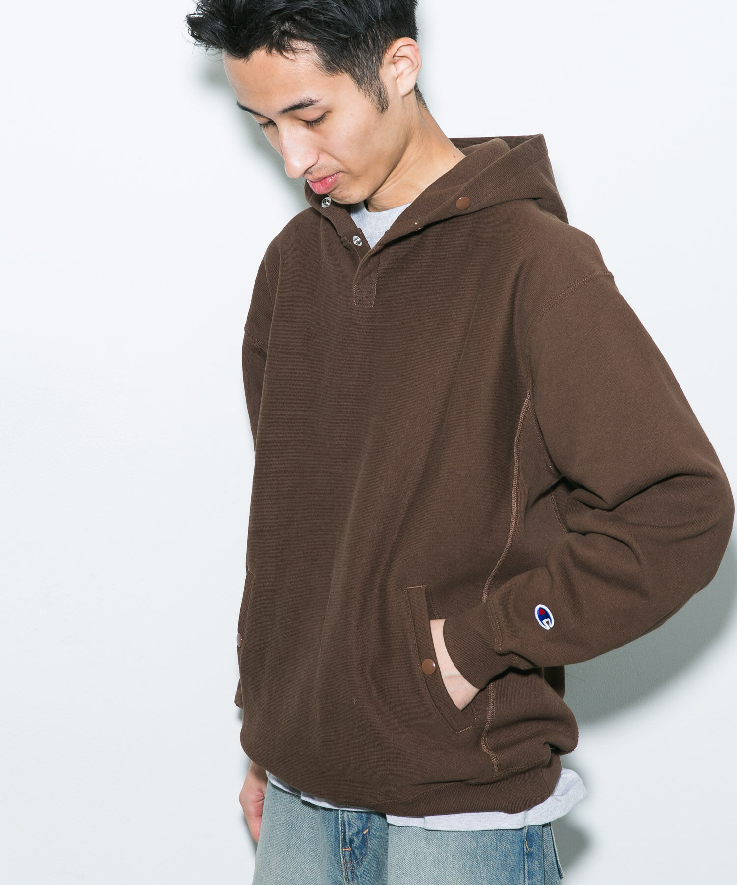 URBAN RESEARCH DOORS「『別注』Champion&times;DOORS　HALF SNAP PARKA」|パーカー|