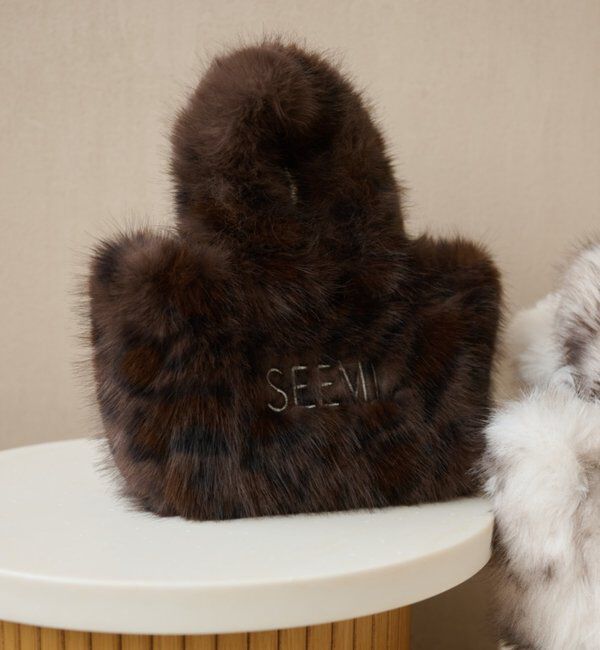 Seemi.by NICE CLAUP「【Seemi.by NICE CLAUP】フェイクファーバッグ」|トートバッグ|ブラウン