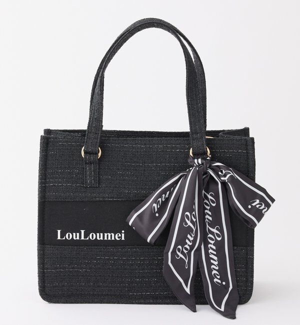 one after another NICE CLAUP「【LouLoumei】スカーフ付きツイードミニトート/ショルダー付き」|その他|