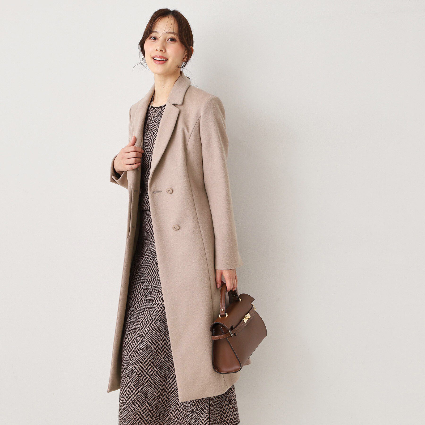 COUP DE CHANCE「【日本製／フォックスファー／カシミヤ混】ファー付ウール混コート」|チェスターコート|
