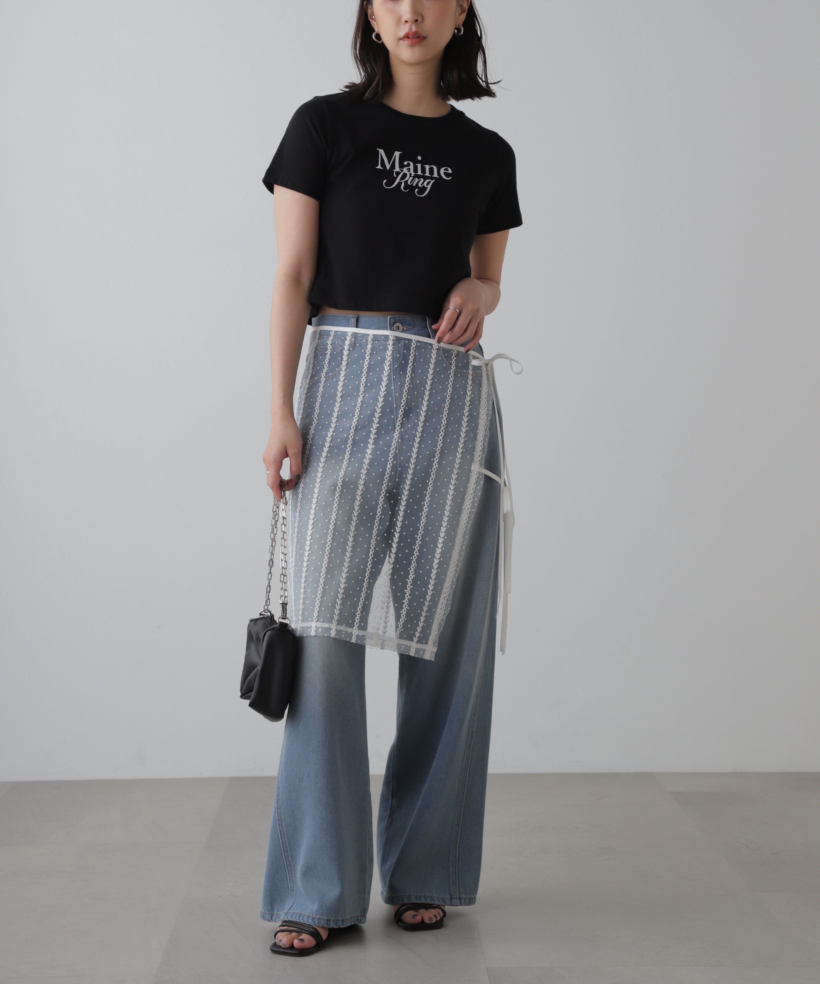  「[XS-Lサイズ展開]サイドパネルヴィンテージライクワイドデニム」|その他|