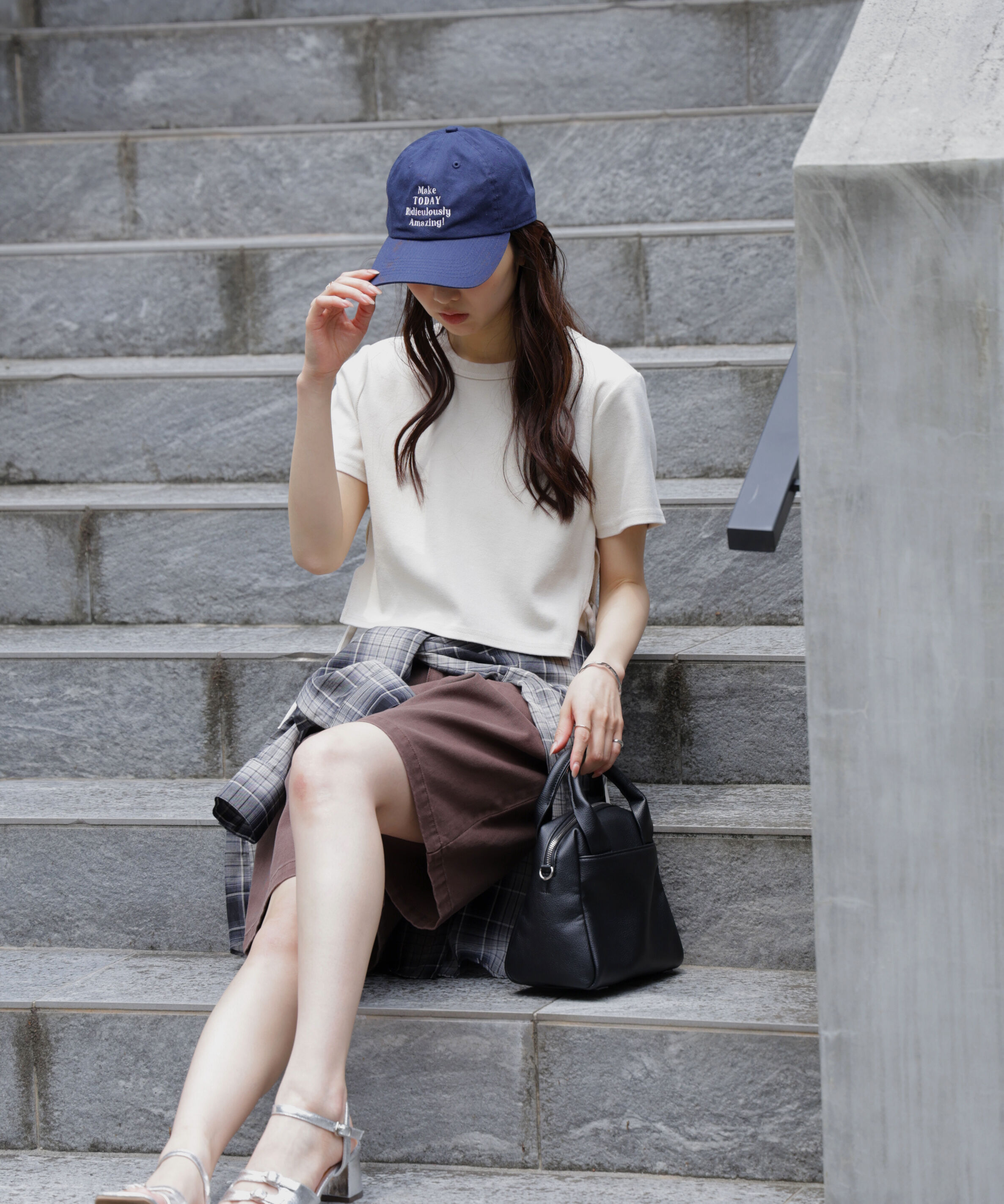  「ヴィンテージ加工サイドベルトＴ」|Tシャツ・カットソー|