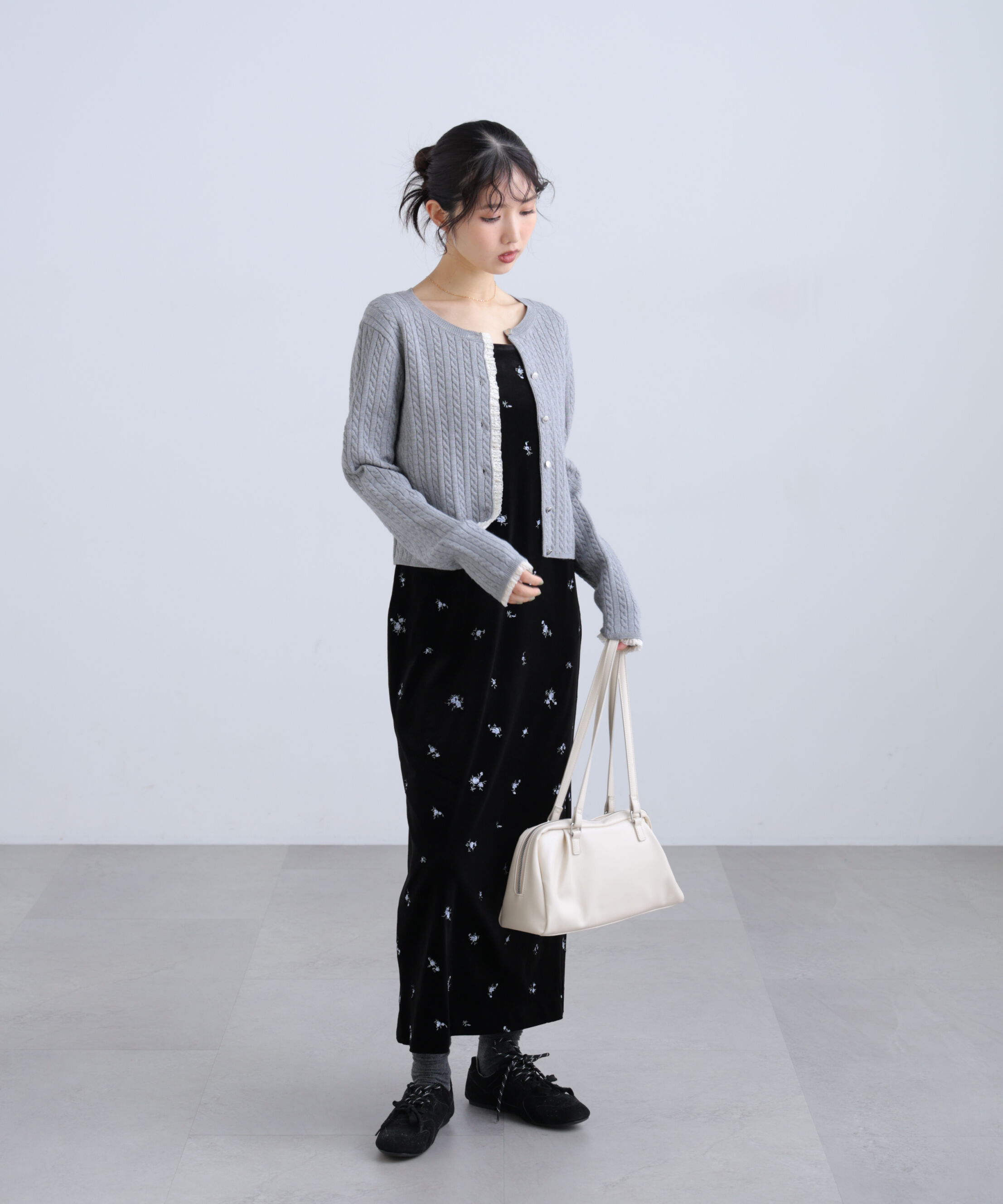 「2ストラップベロアキャミワンピース」|ワンピース|