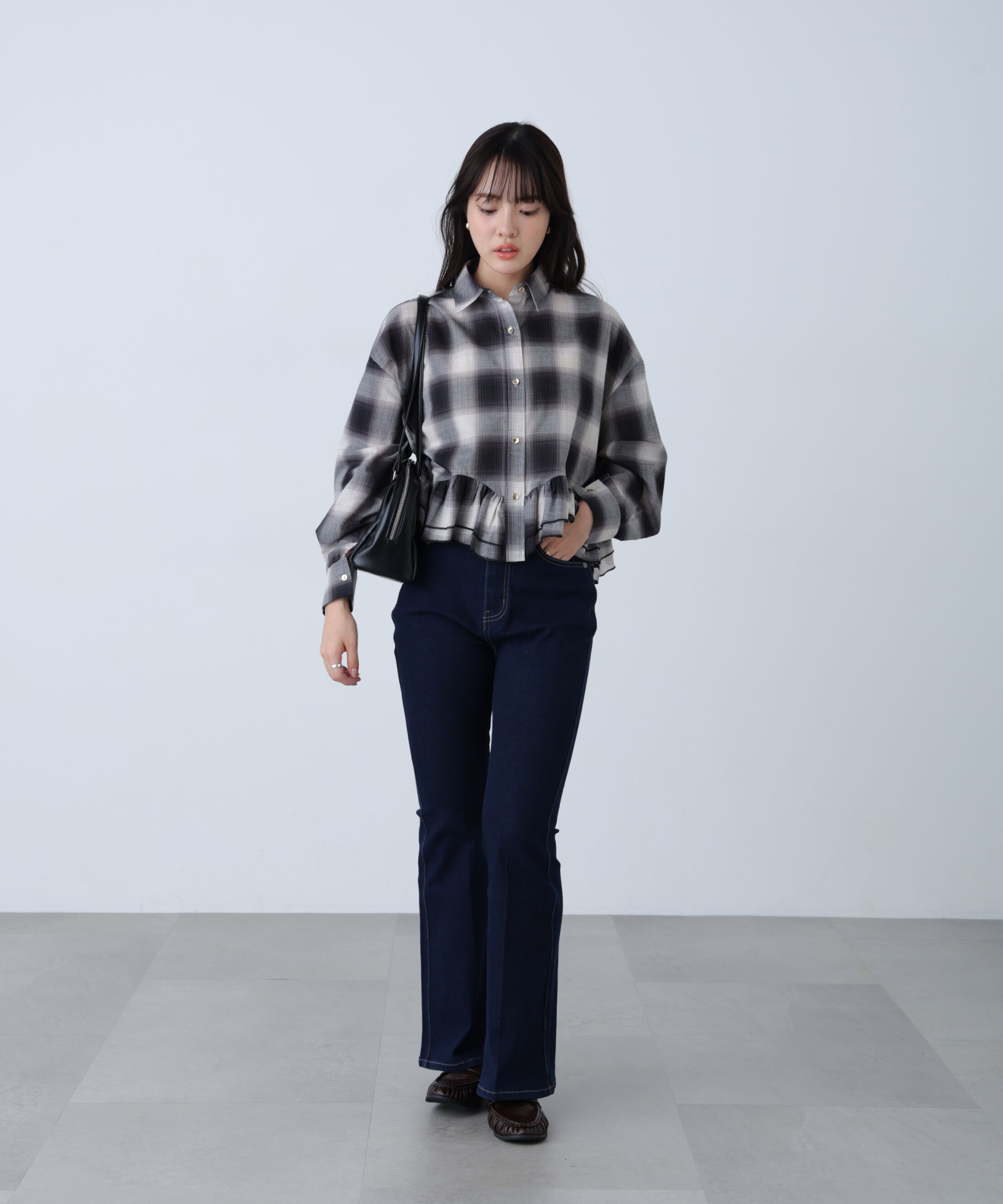 「〈MFM〉チェックペプラムシャツ」|シャツ・ブラウス|