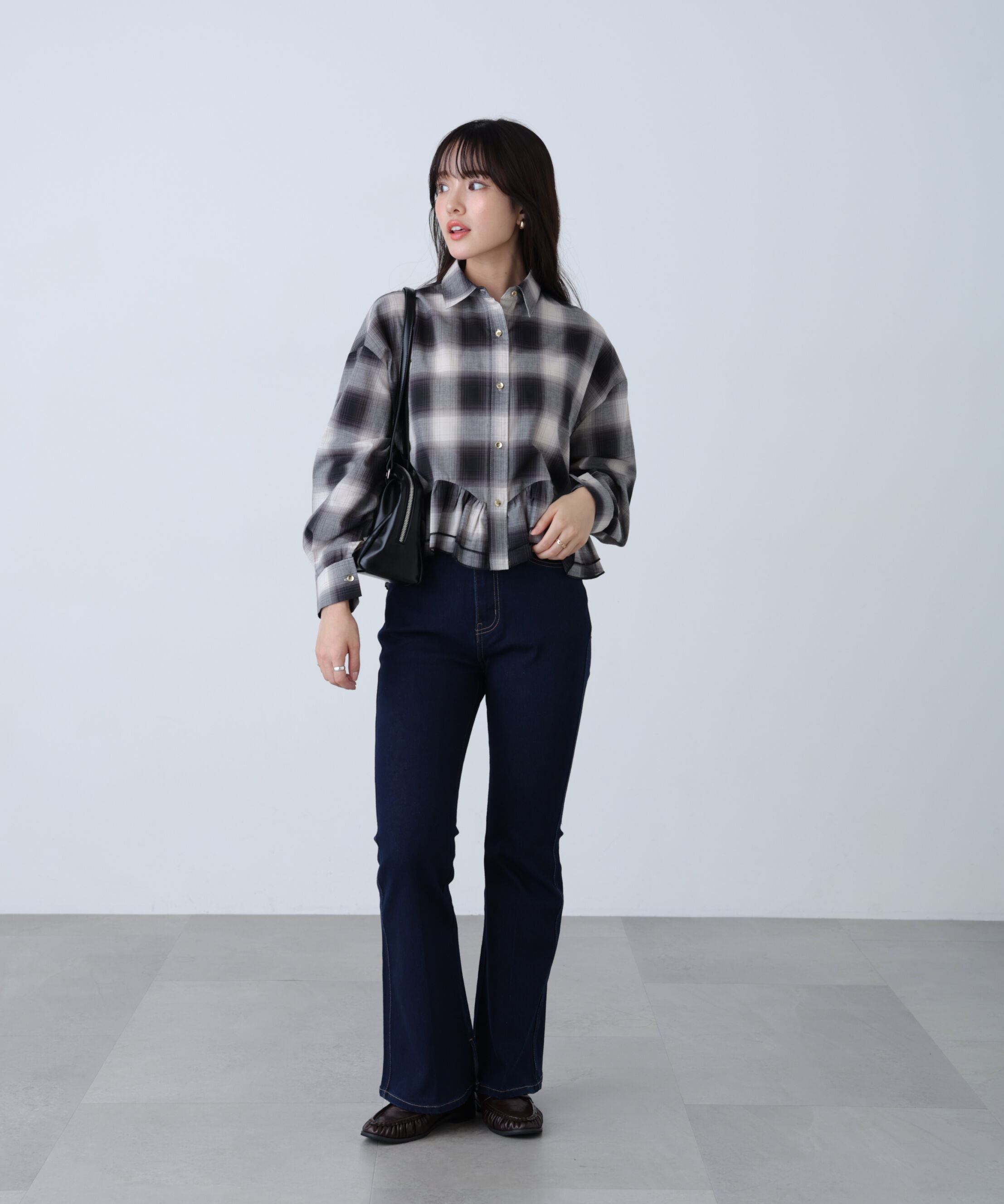  「〈MFM〉チェックペプラムシャツ」|シャツ・ブラウス|