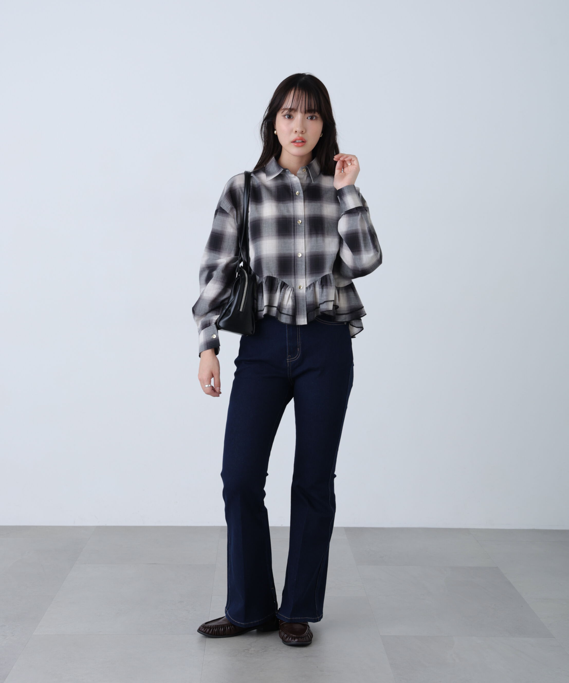  「〈MFM〉チェックペプラムシャツ」|シャツ・ブラウス|