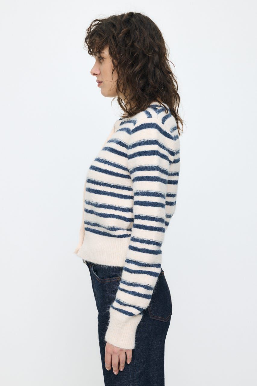 MOUSSY「SHADOW STRIPE KNIT カーディガン」|ニット・セーター|