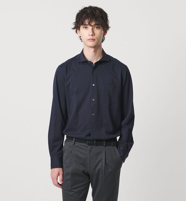 UNITED ARROWS「ロイヤルオックス カッタウェイカラーシャツ COMFORT EASY-MODEL　抗菌防臭」|シャツ・ブラウス|NAVY