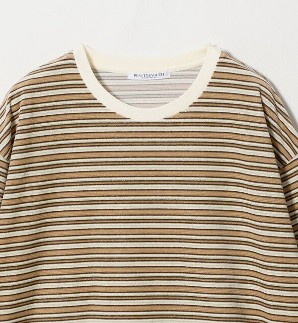 BEAUTY&YOUTH UNITED ARROWS「ベロアボーダー ロングスリーブ Tシャツ」|Tシャツ・カットソー|