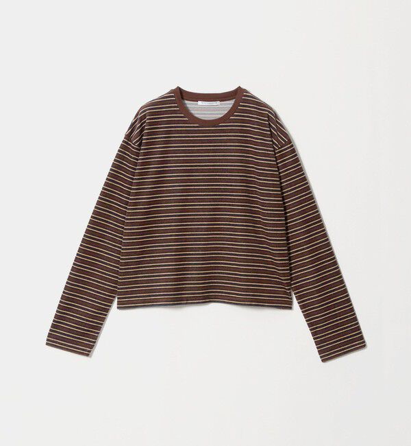 BEAUTY&YOUTH UNITED ARROWS「ベロアボーダー ロングスリーブ Tシャツ」|Tシャツ・カットソー|
