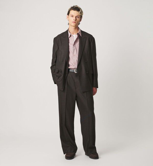 BEAUTY&YOUTH UNITED ARROWS「N/SUIT サキソニー 2プリーツ ワイド スラックス」|チノ|DK.BROWN