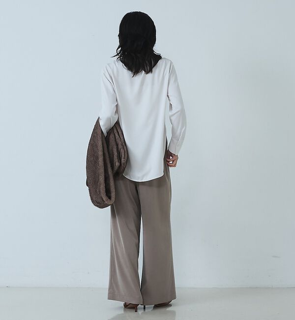 qualite「【セットアップ対応】ピーチサテンワイドパンツ」|その他|
