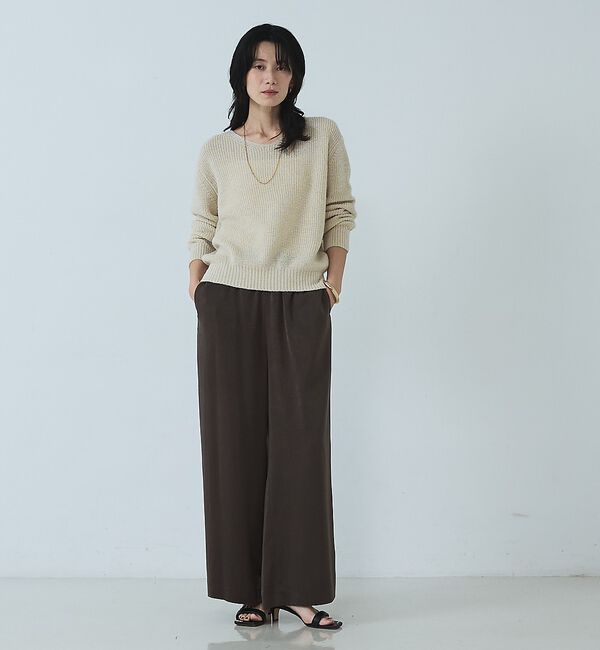 qualite「【セットアップ対応】ピーチサテンワイドパンツ」|その他|
