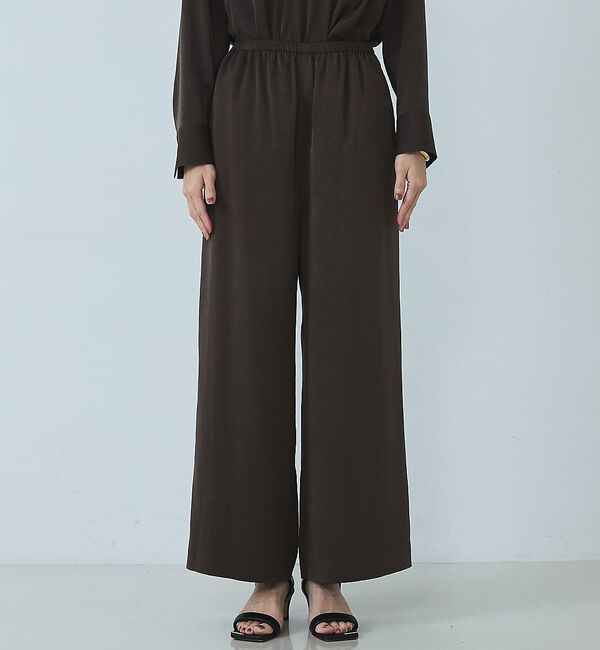 qualite「【セットアップ対応】ピーチサテンワイドパンツ」|その他|
