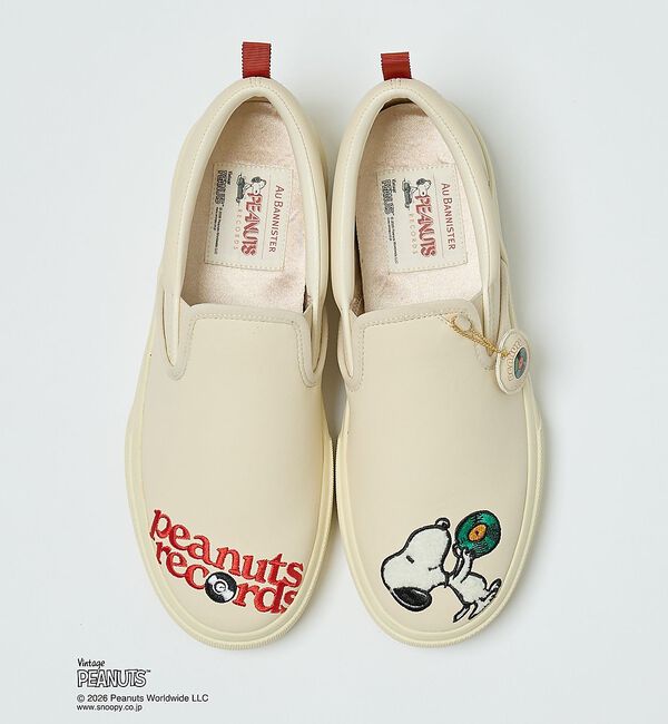 AU BANNISTER「【PEANUTS&times;Au BANNISTER】スヌーピーコラボ・スリッポンスニーカ」|スニーカー|