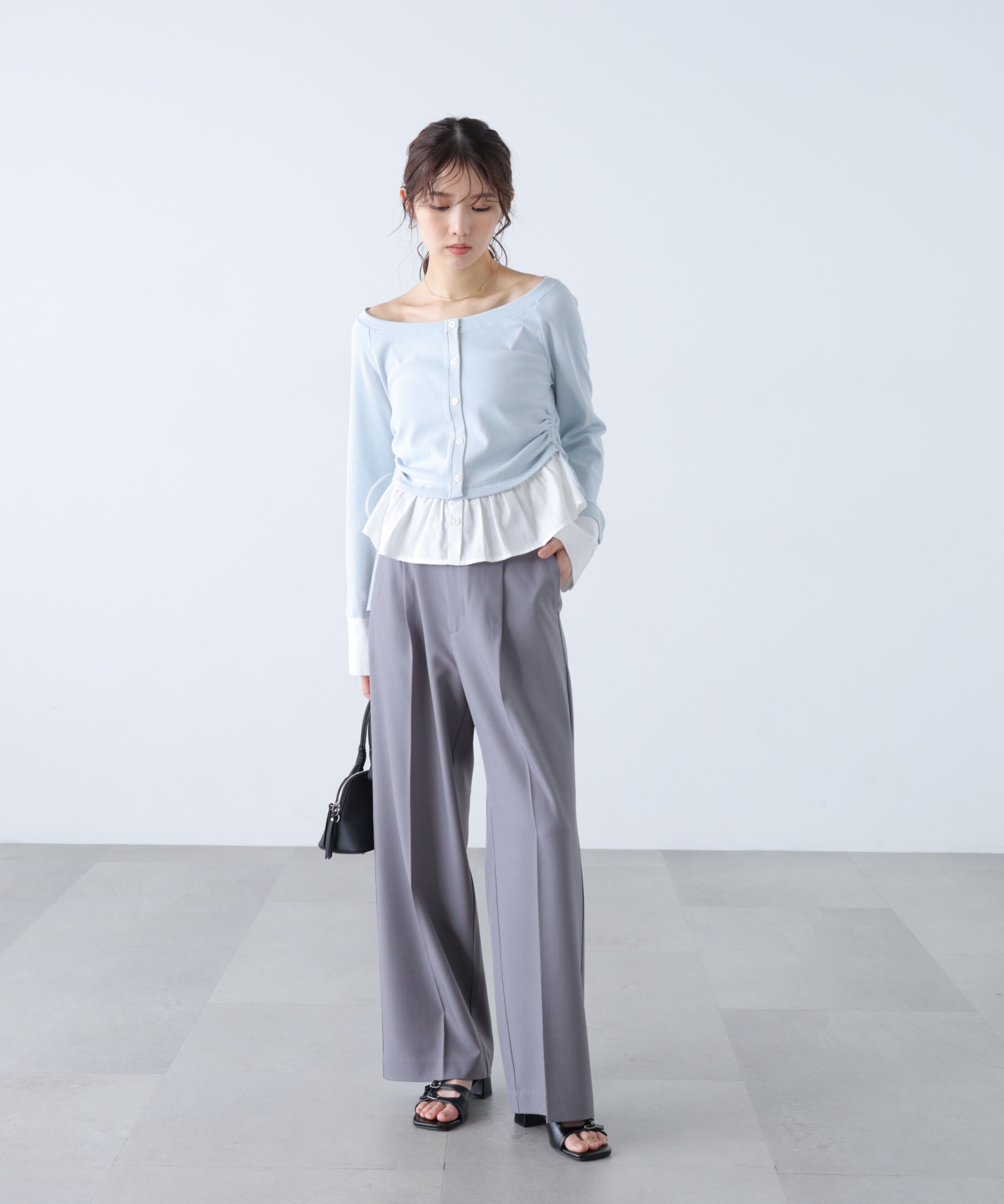  「ﾜﾝﾀｯｸﾜｲﾄﾞﾊﾟﾝﾂ[切らずに履ける身長別ｻｲｽﾞ/低身長/高身 」|その他|