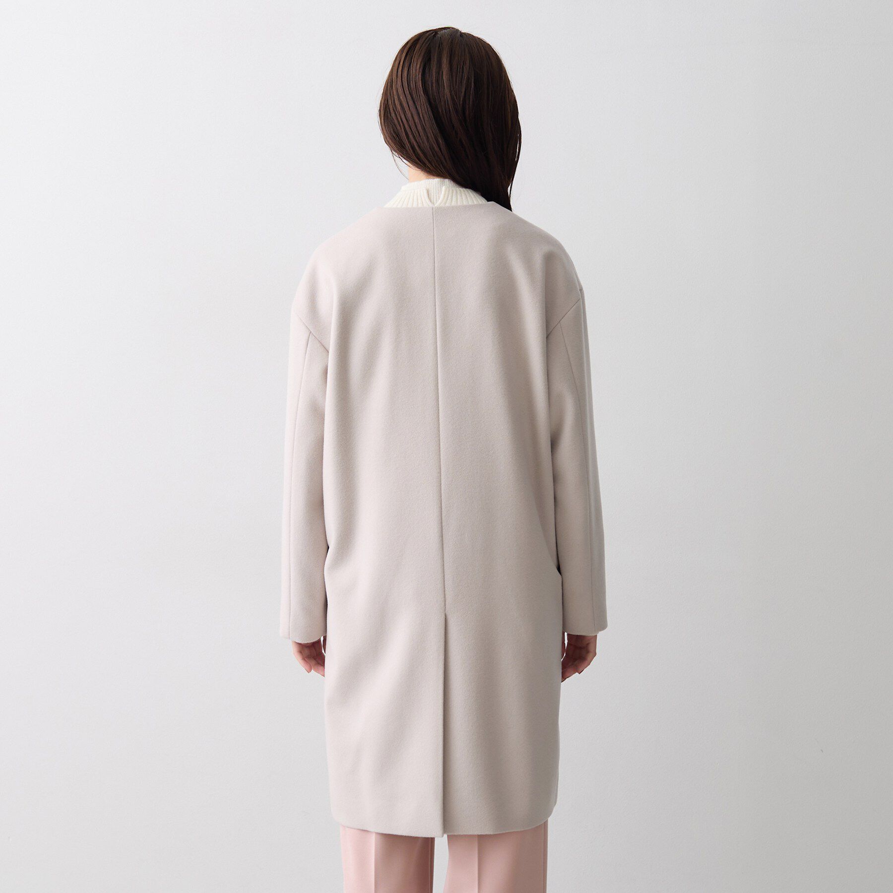 UNTITLED「【名品】ウールカシミヤノーカラーコート」|ノーカラーコート|