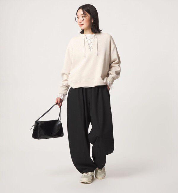 UNITED ARROWS green label relaxing「【WEB限定】＜at ease＞ダブルフェイス レースアップ プルオーバー カットソー」|Tシャツ・カットソー|