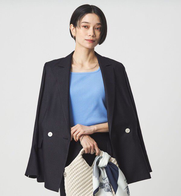 UNITED ARROWS green label relaxing「ブライトリブ デコルテ フレンチスリーブ プルオーバー カットソー」|Tシャツ・カットソー|