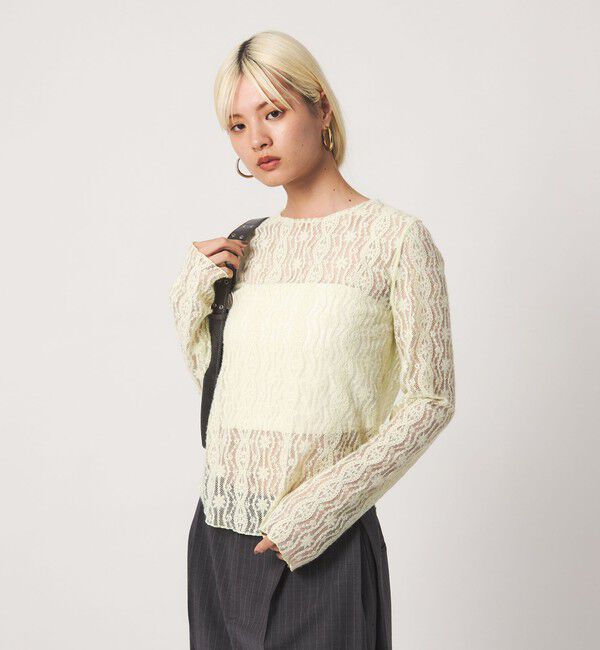 BEAUTY&YOUTH UNITED ARROWS「ブラッシュド レース プルオーバー ウォッシャブル」|Tシャツ・カットソー|