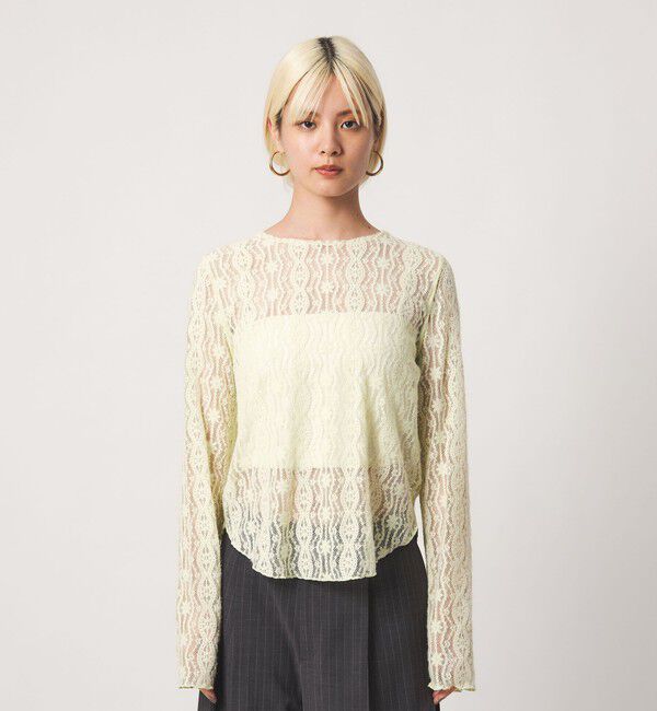 BEAUTY&YOUTH UNITED ARROWS「ブラッシュド レース プルオーバー ウォッシャブル」|Tシャツ・カットソー|