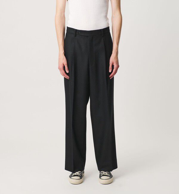 BEAUTY&YOUTH UNITED ARROWS「HI-LINE ウール フランネル 1プリーツ トラウザーズ」|チノ|