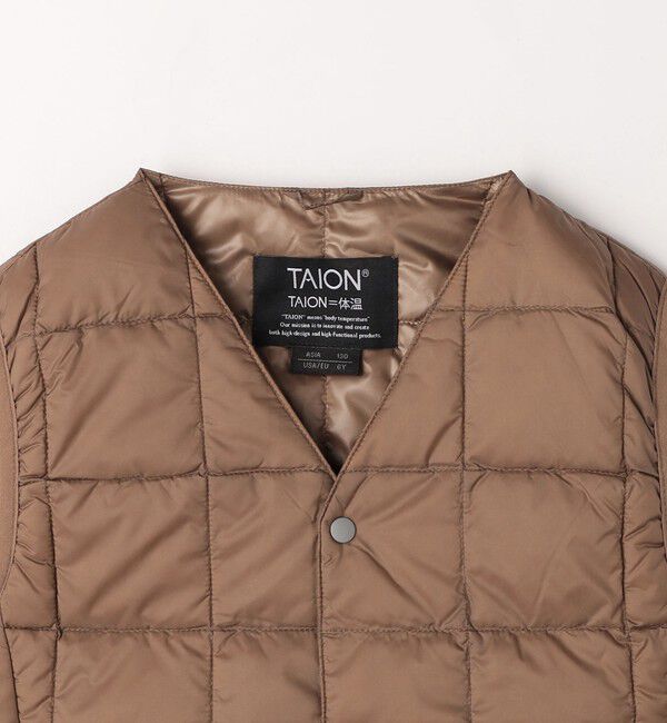UNITED ARROWS green label relaxing「＜TAION＞ベーシック Vネックボタン インナーダウンベスト / キッズ  110cm-130cm」|ダウンベスト・ベスト|