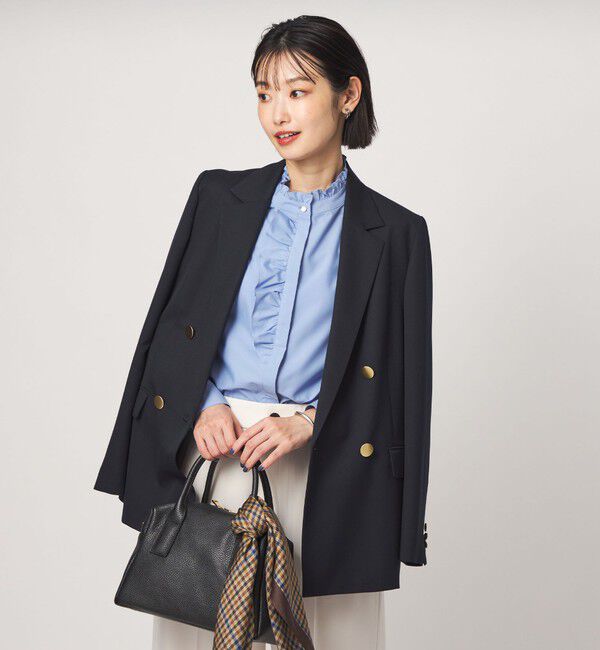 UNITED ARROWS green label relaxing「フリル ディテール ブラウス マシンウォッシャブル UVカット」|シャツ・ブラウス|