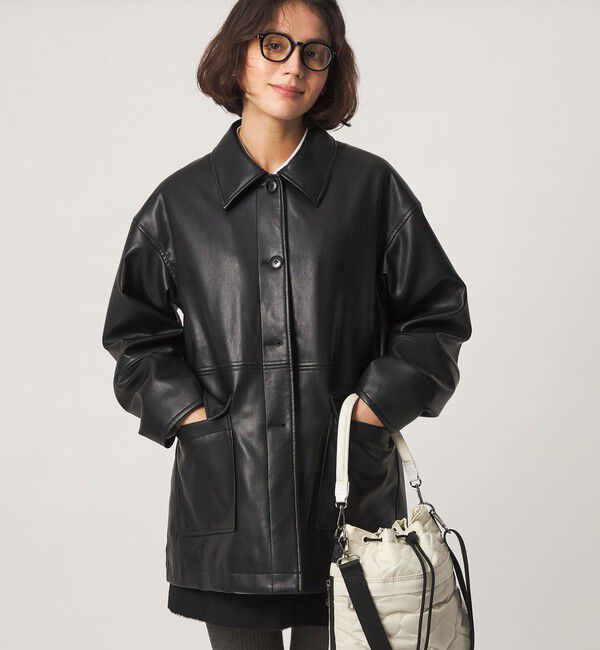 UNITED ARROWS green label relaxing「【WEB限定】＜at ease＞レザーライク ブルゾン」|その他|