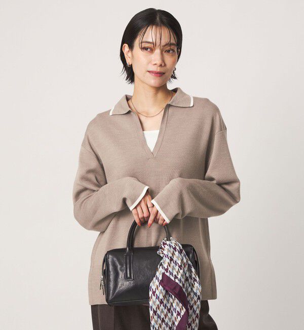 UNITED ARROWS green label relaxing「［size SHORTあり］ウール スムース スキッパー プルオーバー ウォッシャブル」|ニット・セーター|